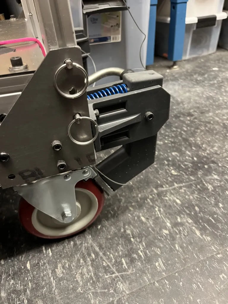 Custom deadman brake, rear view